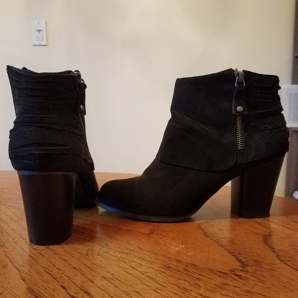 Black suede boots